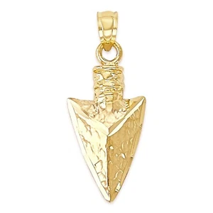 Solid 14k Gold Arrowhead Pendant - Jewelry Gifts for Her or Him - Picture 1 of 5