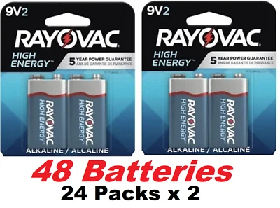 Rayovac Alta Energía Alcalina 9 Voltios Stick A1604 (48 Baterías) CADUCIDAD: 12-2027 Foto 1 de 4