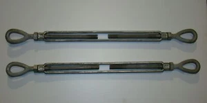 Pair Turnbuckles 1" x 24" Galvanized Eye x Eye - Picture 1 of 5