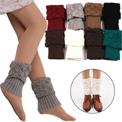 MARKENLOS Damen Mode Kurz Strick Stulpen für Stiefel Legwarmer Beinwärmer Beinstulpen Nu $