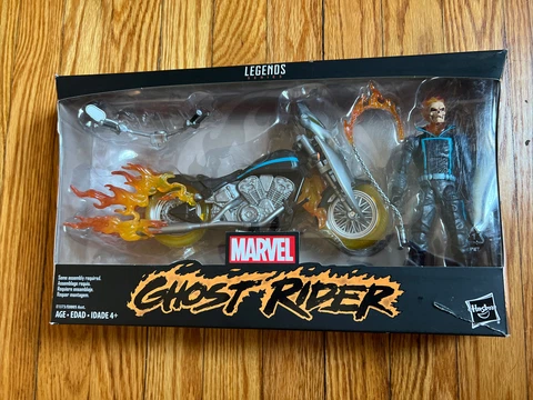 Marvel Legends Series Ghost Rider W/ Flame Cycle Motorcycle 100% Complete Cover