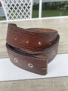 Vintage Leather Belt 1 1/2” Wide Size 34 - Picture 1 of 4