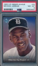 MICHAEL JORDAN 1995 UPPER DECK MINOR LEAGUE PSA 8 BASEBALL ROOKIE CARD #45!