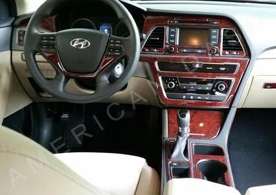 2015 2016 2017 INTERIOR WOOD DASH TRIM KIT SET FOR HYUNDAI SONATA GLS SE HYBRID - Image 1 of 4