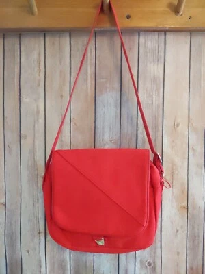 Bolso de Hombro Lands End Vintage Rojo Lona Mensajero Libros Cartera Hecho en EE. UU. Foto 1 de 4