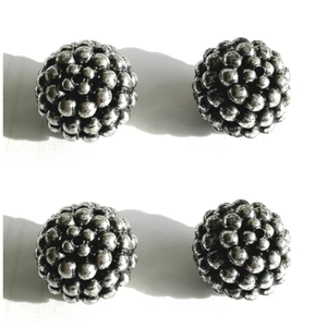20 cuentas acrílicas redondas grandes de 20 mm vintage de bayas de plata para hacer joyas hágalo usted mismo - Imagen 1 de 3