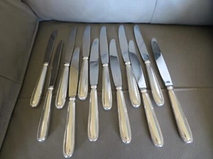 12 grands couteaux en métal argenté orfèvre Ravinet Denfert model perle - Picture 1 of 6