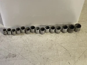 Snap-on 3/8" Drive Vintage Socket Lot 15 Pieces Antique Collectible - Picture 1 of 2
