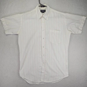 Blair Hemd Herren Medium 15 Kurzarm Knopfleiste weiß gestreift Vintage 90er - Bild 1 von 7
