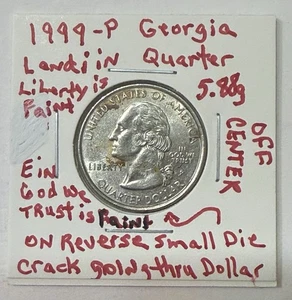 1999 P Georgia Quarter Errors - Picture 1 of 10