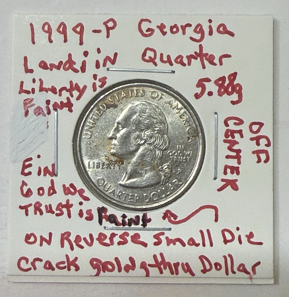 1999 P Georgia Quarter Errors - Image 1 of 4