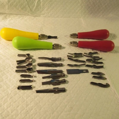 LOTE DE 4 CORTADORES DE LINÓLEO SPEEDBALL Foto 1 de 4