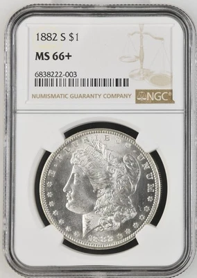 1882-S Morgan Dollar MS-66+ NGC VIDEO - Image 1 of 4