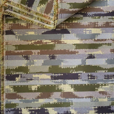 Tela de tapicería MCM vintage gris, verde, púrpura geométrica envejecida 3,2 yardas Foto 1 de 4