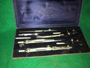 The Technical Supply Co Scranton PA Vintage Drawing Drafting Compass Set - Picture 1 of 4