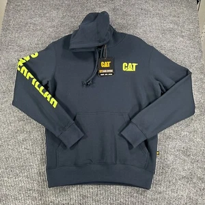 Caterpillar CAT Hoodie Sweatshirt Mens Medium Blue Long Sleeve Work Casual New - Picture 1 of 15