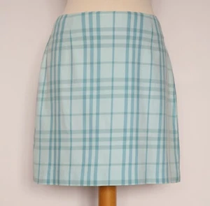 Burberry Tartan Checked Blue Mini Vintage Skirt Size UK 6 FR 36 - Picture 1 of 6