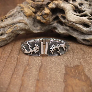 Ladies Sterling Silver Kokopelli Watchband - Picture 1 of 6
