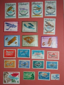 22 Briefmarken UdSSR Sowjetunion Flugzeuge Flugzeuge 1974 1976 & andere - Bild 1 von 2
