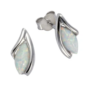 Orecchini F in argento sterling 925/- sintetizzato. Opale bianco 1,2 cm donna... - Foto 1 di 1
