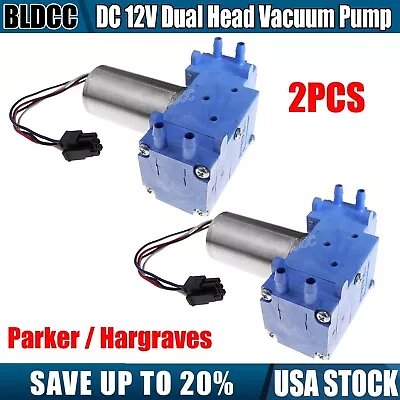 2PCS Parker/Hargraves Brushless DC 12V BLDC Dual-Head Mini Diaphragm Vacuum Pump - Image 1 of 4
