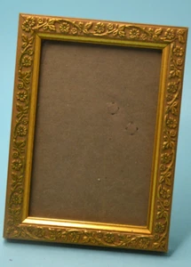 Golden floral border picture frame for 3x5" photo easel back - Picture 1 of 2