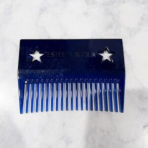 Vintage Estee Lauder Blue Travel Size Wide Plastic Detangler Comb - Brand New