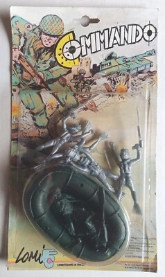 Anciens Soldats Plastique Commando Années 70 Lomi Neufs Sous Blister - Photo 1/4