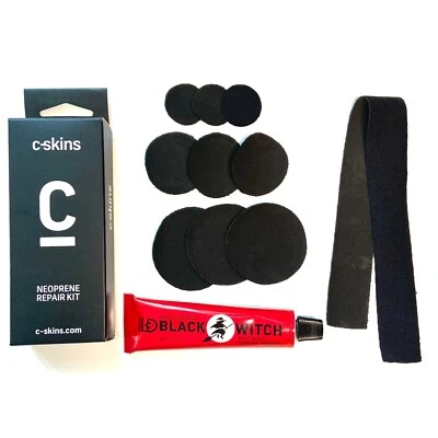 Wetsuit & Neoprene Repair Kit with Black Witch Glue & Patches New Cskins - Image 1 of 4