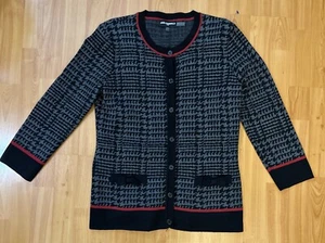 Karl Lagerfeld Paris Cardigan Sweater Small Womens Button Front Cotton Nylon Bow - Picture 1 of 10