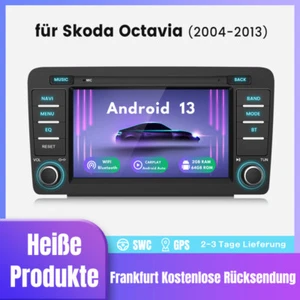 Für Skoda Octavia 2004-2013 Android 14 Autoradio Carplay GPS NAVI WIFI DAB+ 64GB - Bild 1 von 15