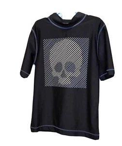 Swim Shirt Boys 8/10 Black Cherokee Skull - Foto 1 di 4