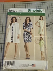 Simplicity Sewing pattern K8055 Ladies Miss Dress CUT Size 14 Coat Jacket Uncut - Picture 1 of 11
