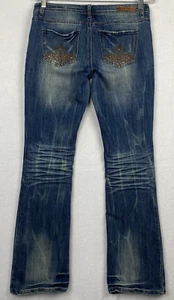 Almost Famous Women Juniors 9 Stretch Jeans Measure 32 x 32.5 Low Rise - Picture 1 of 11