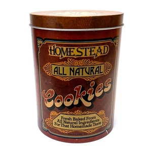 Vintage 1970s Cheinco Cookie Tin in Antique "Homestead" Retro Design - Picture 1 of 10