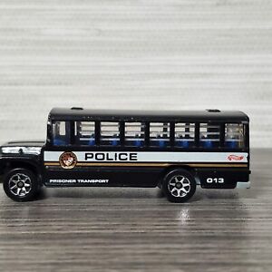 Hot Wheels 1989 Prisoner Transport 013 Bus Black W/ White & Gold Colored Stripes