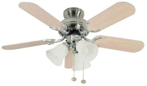 Fantasia Capri 36in Ceiling Fan & Light Stainless Steel Washed Oak Blades 110187 - Picture 1 of 2