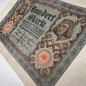 One 1920 German 100 Mark Banknote Guaranteed Authentic **Very Fine Condition** - Picture 1 of 6