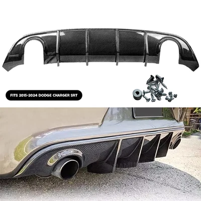 Difusor de parachoques trasero de fibra de carbono estilo Hellcat para Dodge Charger SRT 15-23 Foto 1 de 4