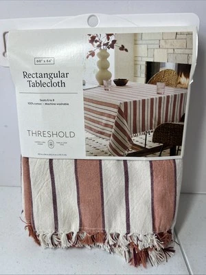 Threshold Rectangular Striped Tablecloth NIP 60” X 104” - Image 1 of 2