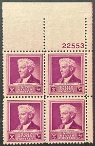Scott#: 876 - Famous Americans: Luther Burbank 3¢ 1940 BPE Plate Block MNHOG - Bild 1 von 2