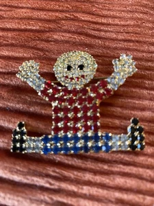 Broche De Colección Dorothy Bauer Estrás Niño Pequeño Excelente - Imagen 1 de 8