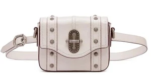 Aje Hutton Bag Stone Leather Cross Body Or Belt Grey Ecru Clutch Purse - Picture 1 of 5