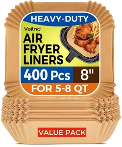 400 Pcs Air Fryer Paper Liners, 8" Square Air Fryer Liners Disposable, Heavy-... - Picture 1 of 8