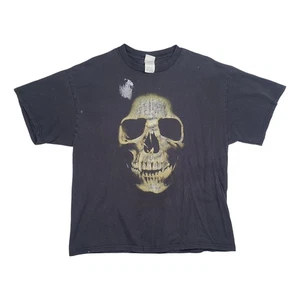 Vintage 90s FULL FACE SKULL TEE Shirt XL DISTRESSED Gothic Faded USA Made Grunge - Bild 1 von 13