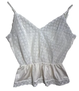 Vintage Spitzen transparentes Camisole Top Dessous verstellbare Träger Größe S  - Bild 1 von 9