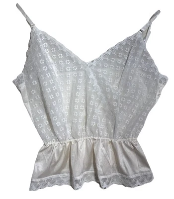 Vintage Lace Sheer Camisole Top Lingerie Adjustable Straps Size S  - Image 1 of 4