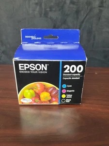 Epson 200 Black Cyan Magenta Yellow Ink T200120-BCS T200120, T200520 Exp 12/2027 - Picture 1 of 7