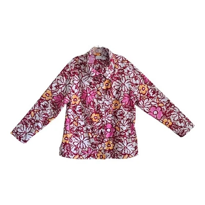 Chaqueta para mujer CHICO'S ZENERGY 3 16 XL cremallera completa y broches de presión floral rojo secado rápido 44" Foto 1 de 4
