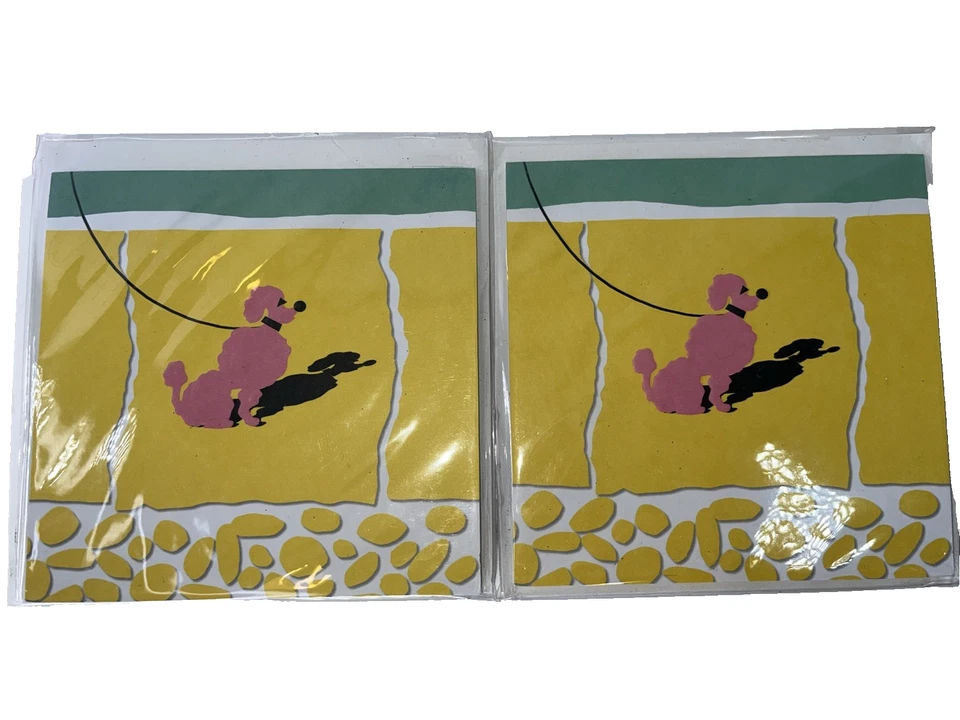 Treasures 2 Pop Up Greeting Card 3D Square Flower Shop Pink Poodle  Add Note - Image 1 of 4